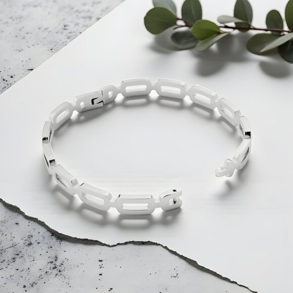 🆕️ Minimalist Link Chain Bangle 18K Gold Plated Stainless Steel Modern Chic - Picture 5 of 14